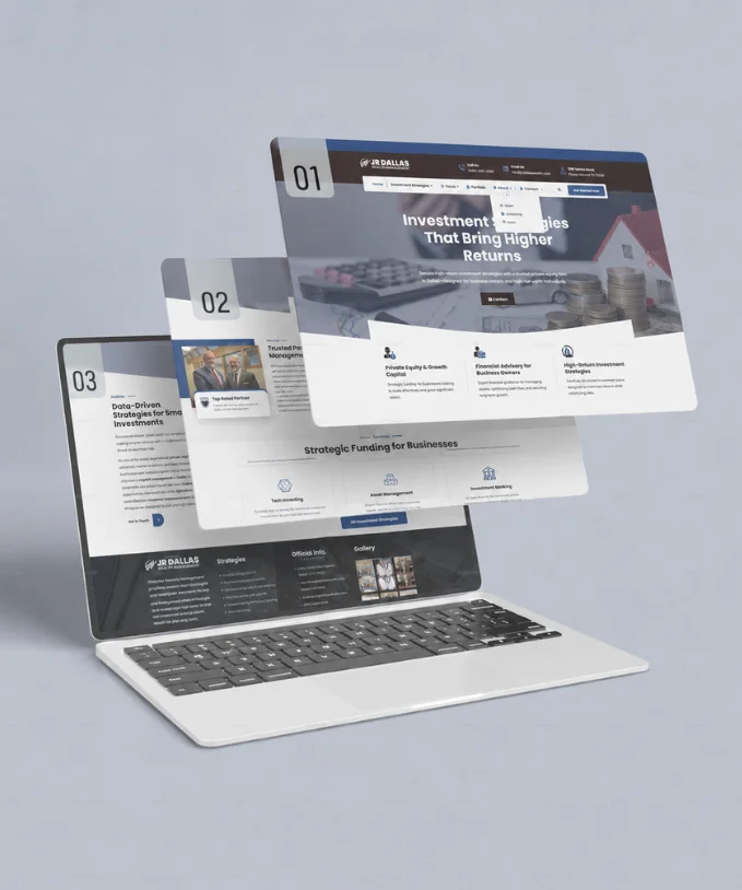 JR Dallas Wealth Management | WordPress Development | Desktop View