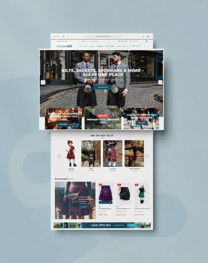 Custom Kilt Store | WordPress Development | Case Studies