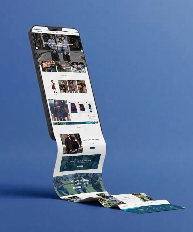 Custom Kilt Store | WordPress Development | Mobile View